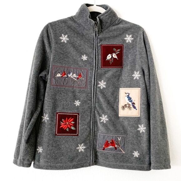 Croft & Barrow Holiday Zip- Up Fleece Sweater - Picture 1 of 3